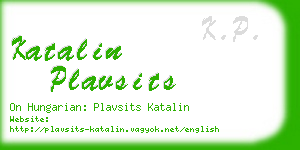 katalin plavsits business card